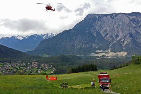 Waldbrandübung in Ötzerau, Bezirk Imst