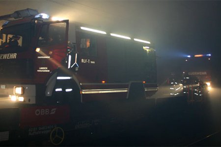 Tunnelübung in der Bahnumfahrung Zams