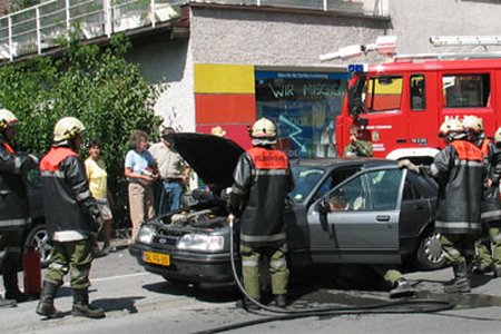 Kabelbrand in einem niederländischen Fahrzeug