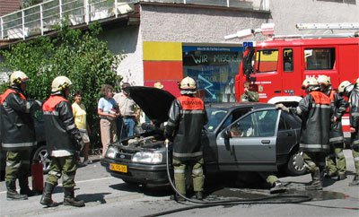 Kabelbrand in einem niederländischen Fahrzeug