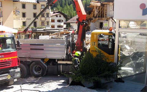 Bei Bauarbeiten in St. Anton wurde ein Propangastank beschädigt