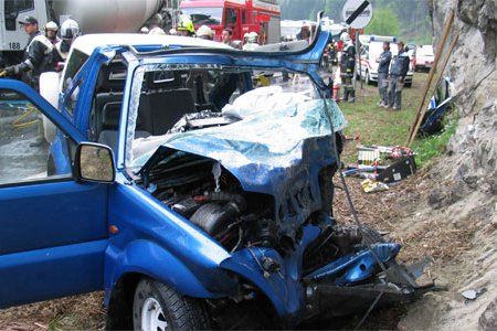 Verkehrsunfall auf der Silvrettastraße bei Wiesberg/Pians