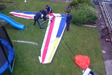 Tödlicher Hängegleiterunfall - Technische Hilfeleistung für Polizei